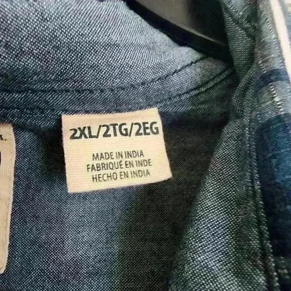 Red Head Men's Blue Plaid Button Down 100% Cotton 2XL Work Casual Outdoors Fall - Picture 9 of 9